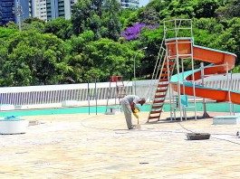 Obra na Piscina do Clube Pelezão chega a fase final