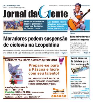 Jornal da Gente – Edição 705 – 19 a 25 de março de 2016