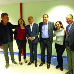 4. O deputado Celino Cardoso e sua filha pré-candidata à Câmara Municipal Aline Cardoso com o governador Geraldo Alckmin, o advogado e assessor do deputado estadual Marcos Zerbini, Fabio Riva, e seu pai Osvaldo Tadeu dos Santos, durante inauguração da AME Idoso, na Lapa, na sexta-feira (17). (Foto: Maria Isabel Coelho)