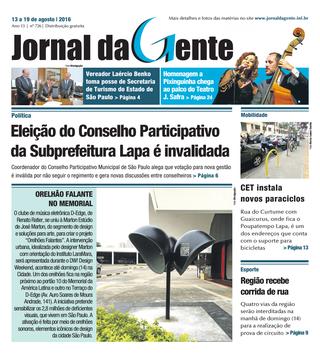 Jornal da Gente – Edição 726 – 13 a 19 de agosto de 2016