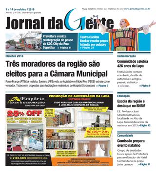 Jornal da Gente – Edição 734 – 8 a 14 de outubro de 2016