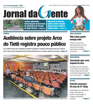 Jornal da Gente – Edição 739 – 12 a 18 de novembro de 2016