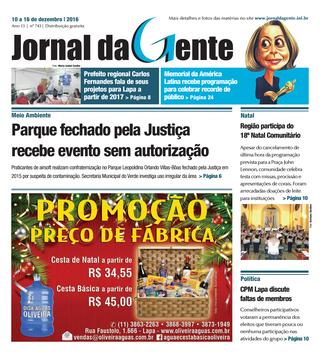 Jornal da Gente – Edição 743 – 10 a 17 de dezembro de 2016
