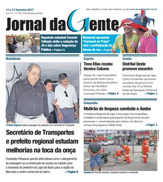 Jornal da Gente – Edição 750 – 11 a 17 de fevereiro de 2017