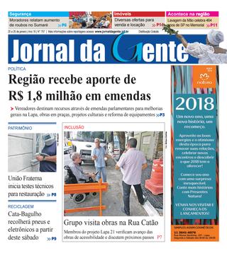 Jornal da Gente – Edição 797 – 20 a 26 de janeiro de 2018