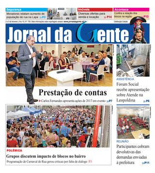 Jornal da Gente – Edição 799 – 3 a 9 de fevereiro de 2018