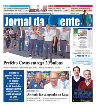 Jornal da Gente – Edição 834 – 5 a 11 de outubro de 2018