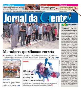 Jornal da Gente – Edição 835 – 12 a 19 de outubro de 2018
