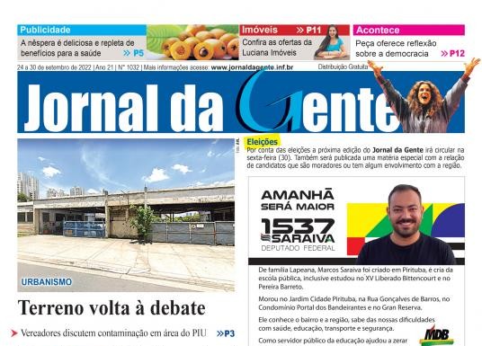 Jornal da Gente – Edição 1032 – 24 a 30 de setembro de 2022