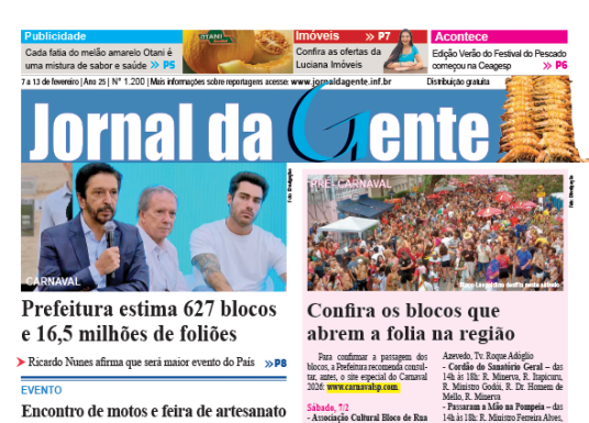 Jornal da Gente – Edição 1200 – 7 a 13 de fevereiro de 2026