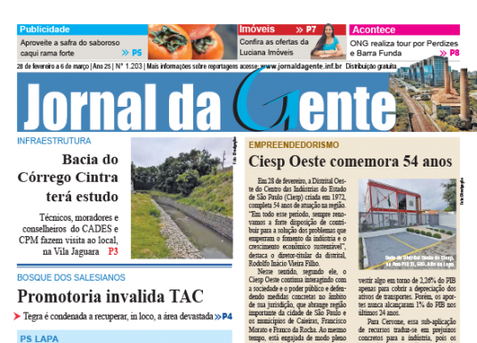 Jornal da Gente – Edição 1203 – 28 de fevereiro a 6 de março de 2026