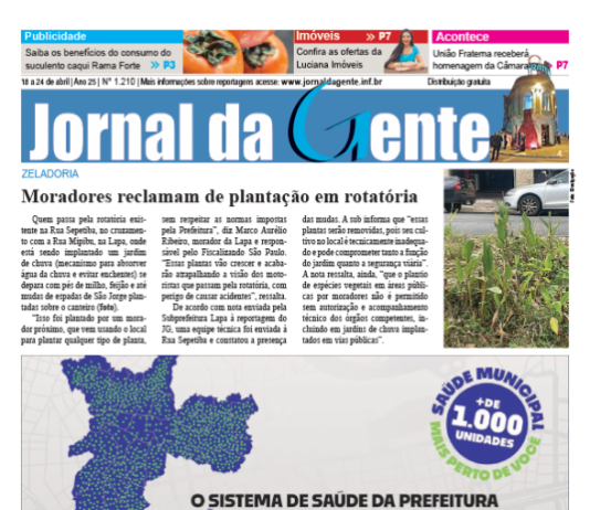 Jornal da Gente – Edição 1210 –  18 a 24 de abril de 2026