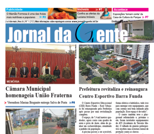 Jornal da Gente – Edição 1212 – 2 a 8 de maio de 2026