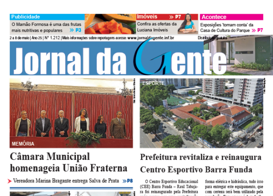 Jornal da Gente – Edição 1212 – 2 a 8 de maio de 2026