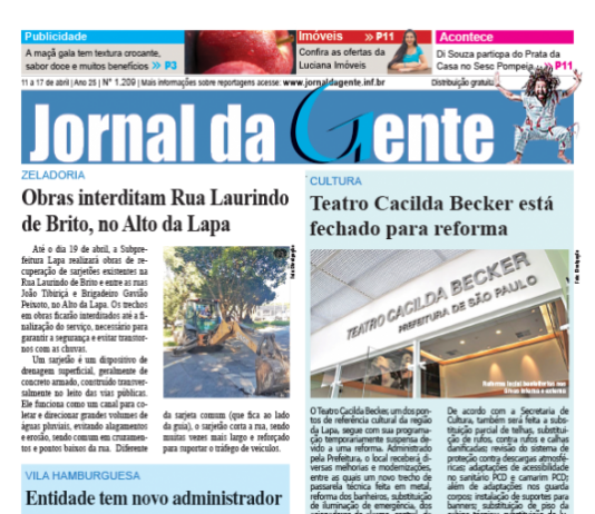 Jornal da Gente – Edição 1209 – 11 a 17 de abril de 2026