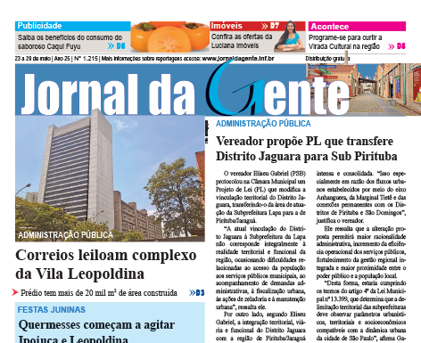 Jornal da Gente – Edição 1215 – 23 a 29 de maio de 2026