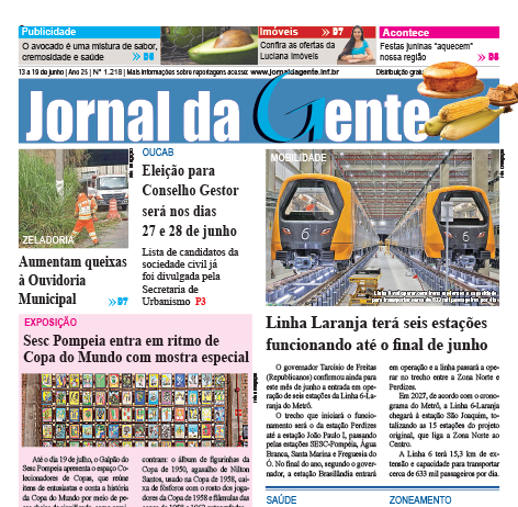 Jornal da Gente – Edição 1218 – 13 a 19 de junho de 2026