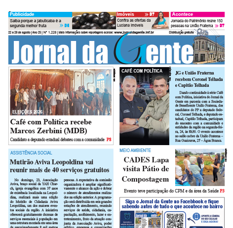 Jornal da Gente – Edição 1228 – 22 a 28 de agosto de 2026